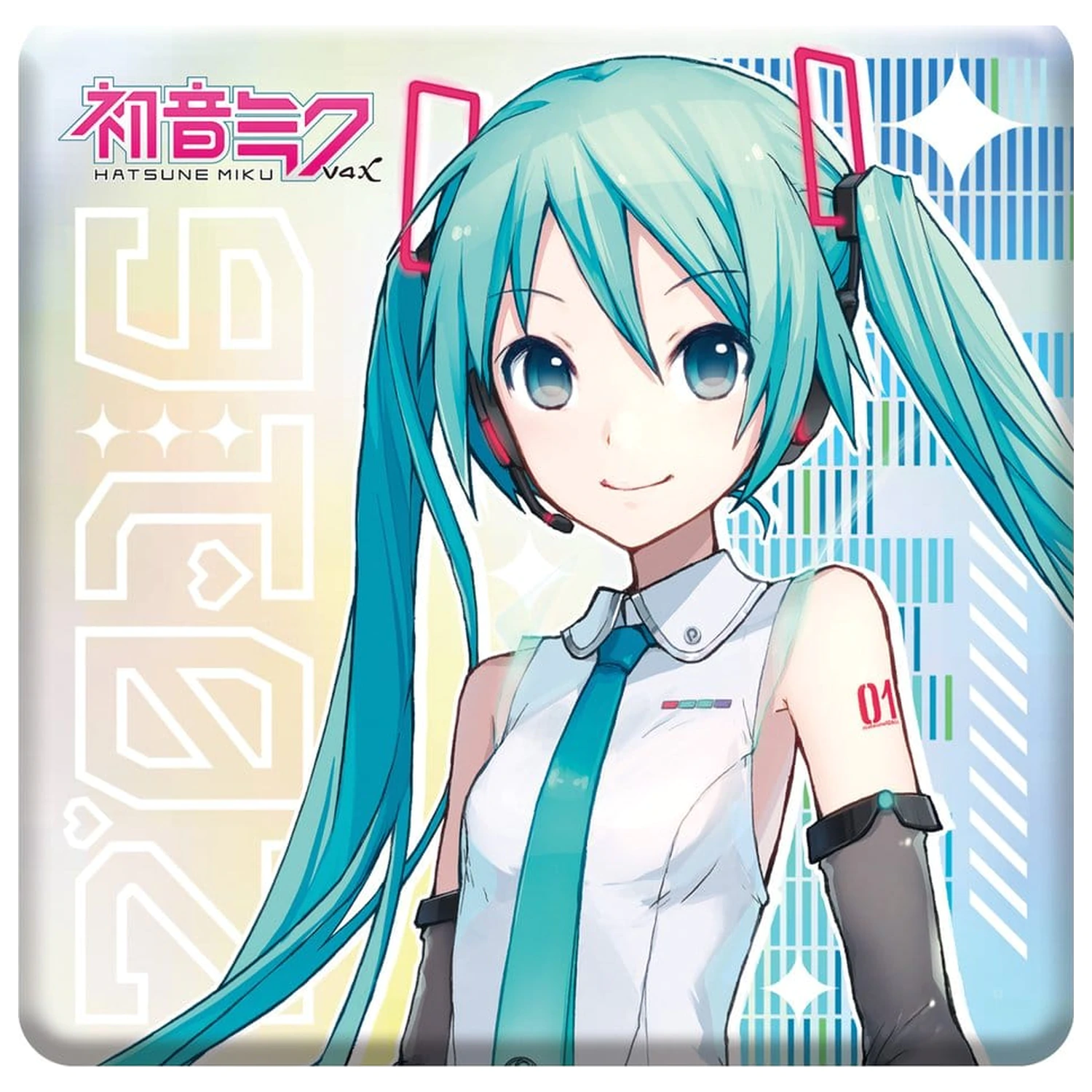 Hatsune Miku Holographic kitűző V4X 10th Anniversary Rainbow Limitált kiadás 8 cm termékfotó
