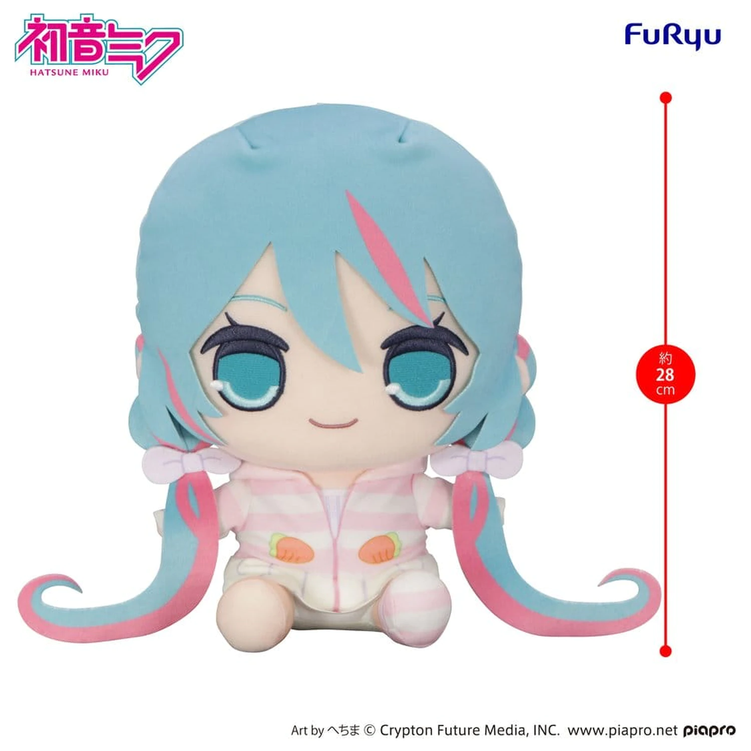 Hatsune Miku Kyurumaru Big plüss figura Rabbit Ear Hood Pajama 28 cm termékfotó
