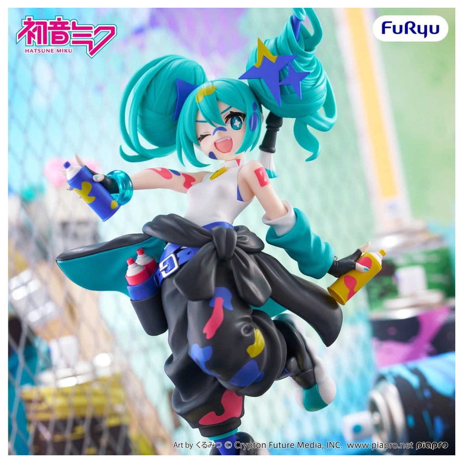 Hatsune Miku Muchute Paint Girl Another Color Ver. PVC szobor figura 23 cm   termékfotó