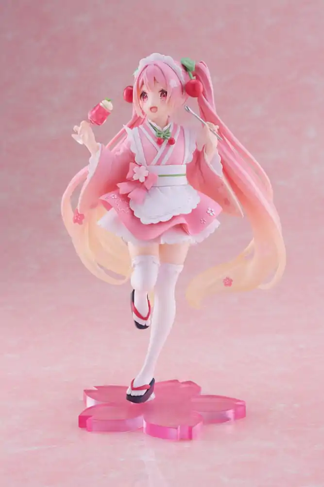 Hatsune Miku Newley Written Sakura Miku Japanese Cafe Ver. PVC szobor figura 18 cm termékfotó