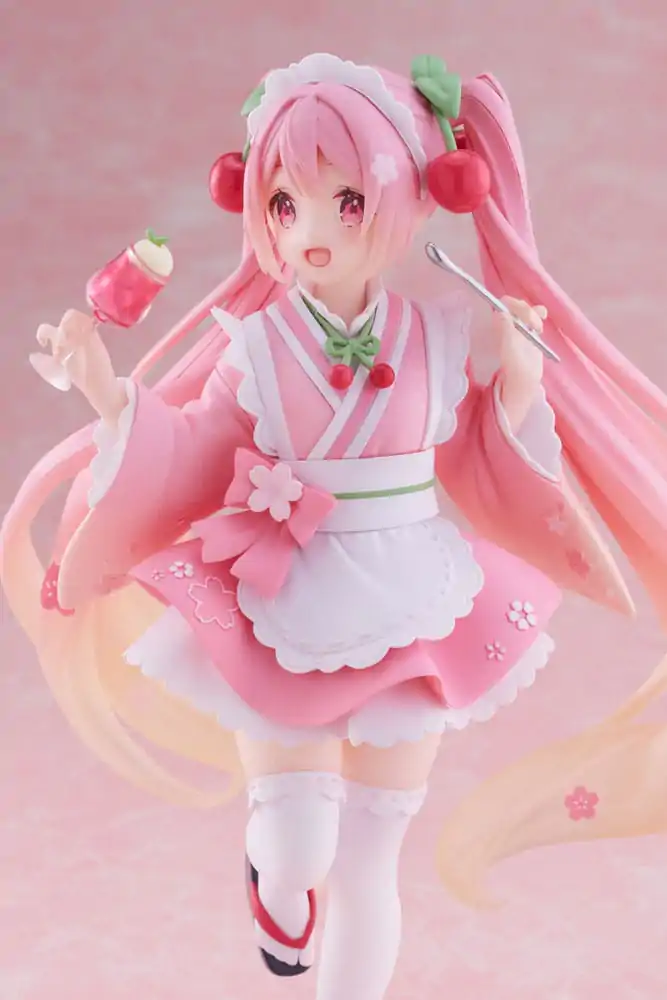 Hatsune Miku Newley Written Sakura Miku Japanese Cafe Ver. PVC szobor figura 18 cm termékfotó