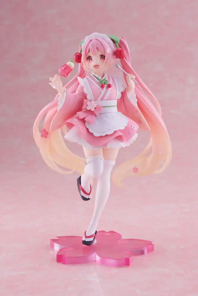 Hatsune Miku Newley Written Sakura Miku Japanese Cafe Ver. PVC szobor figura 18 cm termékfotó