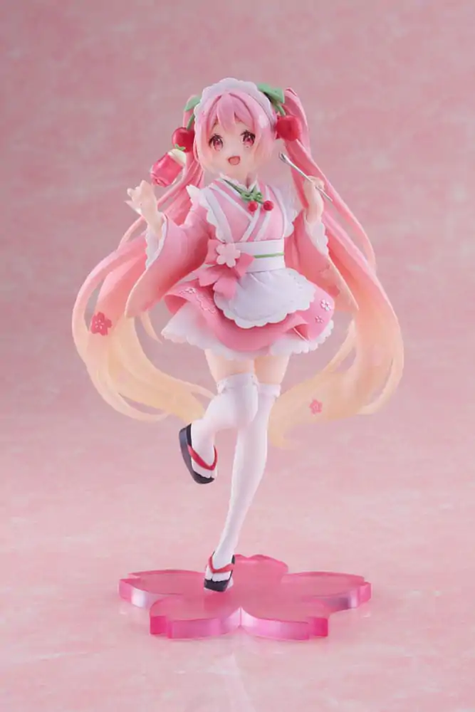 Hatsune Miku Newley Written Sakura Miku Japanese Cafe Ver. PVC szobor figura 18 cm termékfotó