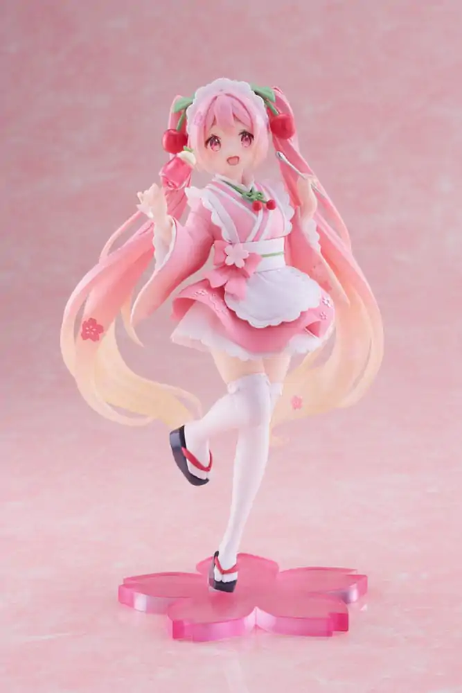 Hatsune Miku Newley Written Sakura Miku Japanese Cafe Ver. PVC szobor figura 18 cm termékfotó