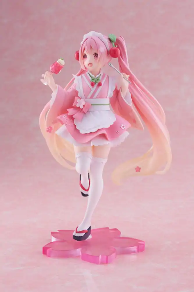 Hatsune Miku Newley Written Sakura Miku Japanese Cafe Ver. PVC szobor figura 18 cm termékfotó