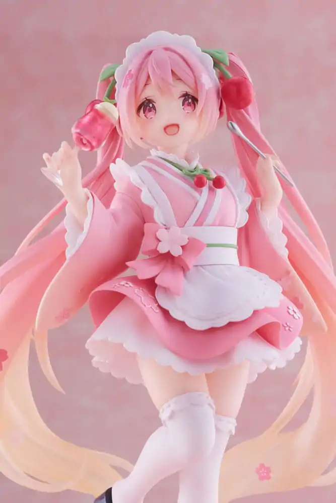 Hatsune Miku Newley Written Sakura Miku Japanese Cafe Ver. PVC szobor figura 18 cm termékfotó