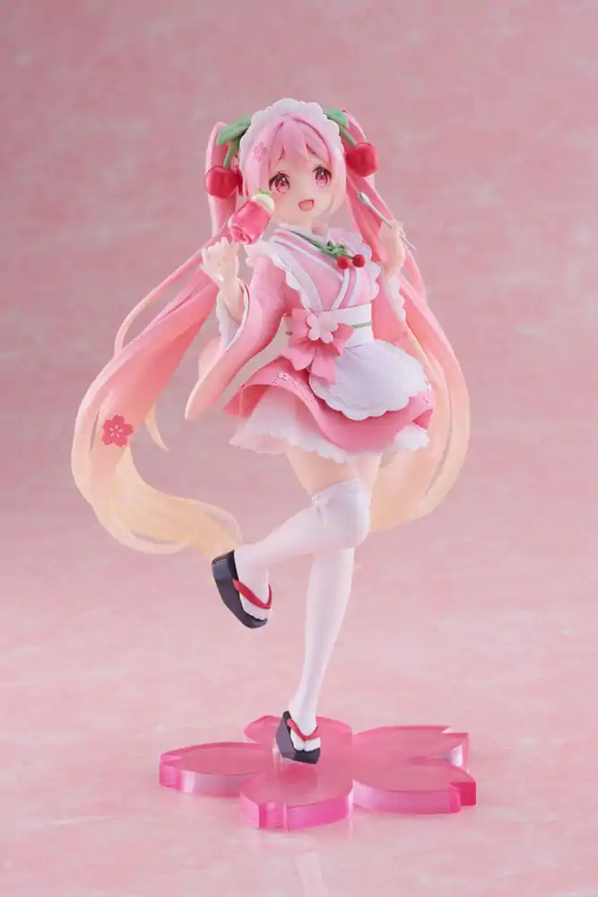 Hatsune Miku Newley Written Sakura Miku Japanese Cafe Ver. PVC szobor figura 18 cm termékfotó