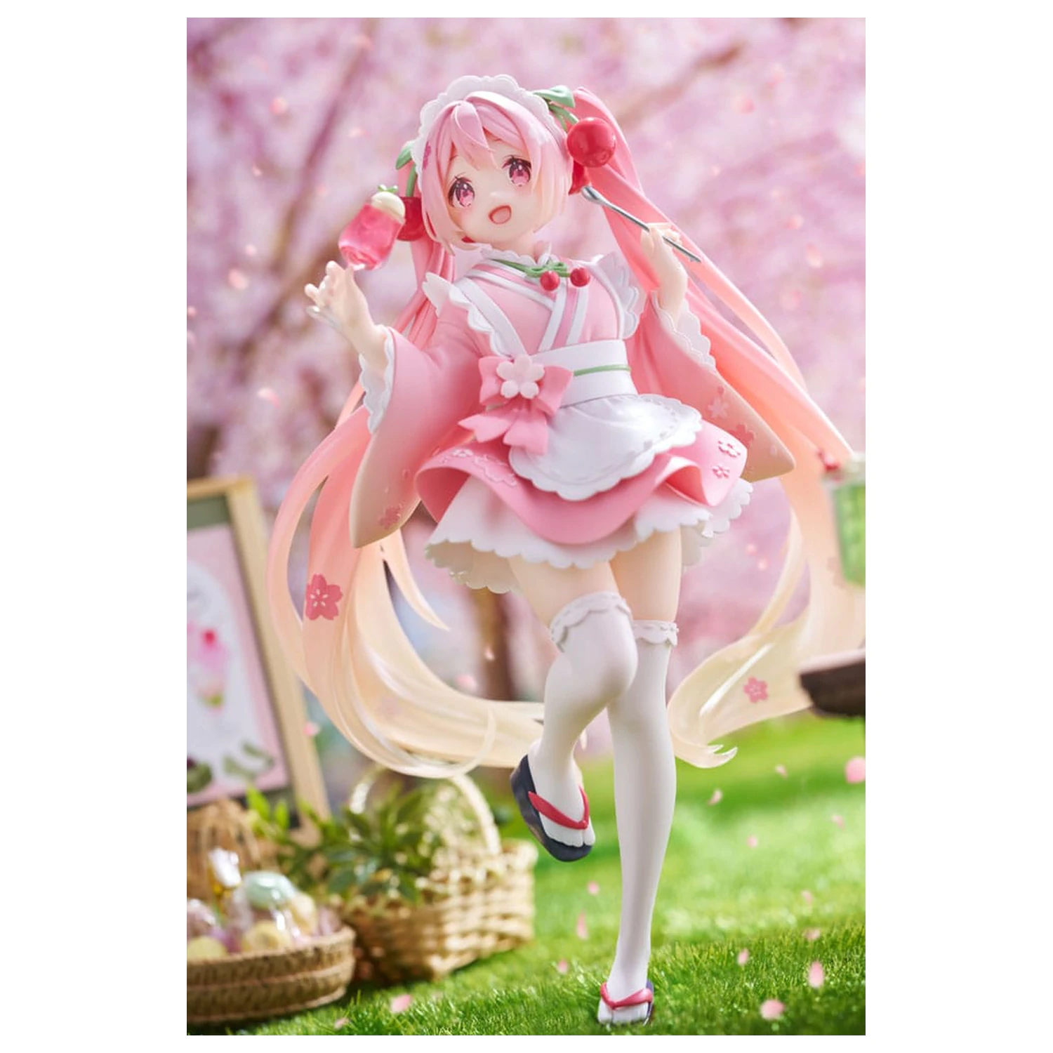 Hatsune Miku Newley Written Sakura Miku Japanese Cafe Ver. Reissue PVC szobor figura 18 cm termékfotó