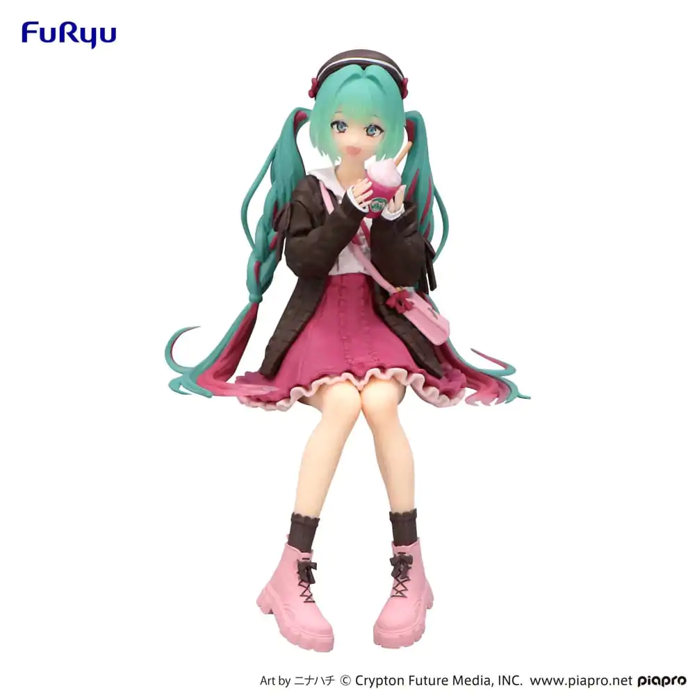 Hatsune Miku Noodle Stopper Autumn Date Pink Color Ver. PVC szobor figura 14 cm termékfotó