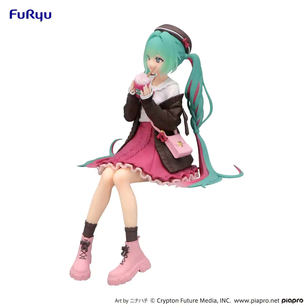 Hatsune Miku Noodle Stopper Autumn Date Pink Color Ver. PVC szobor figura 14 cm termékfotó