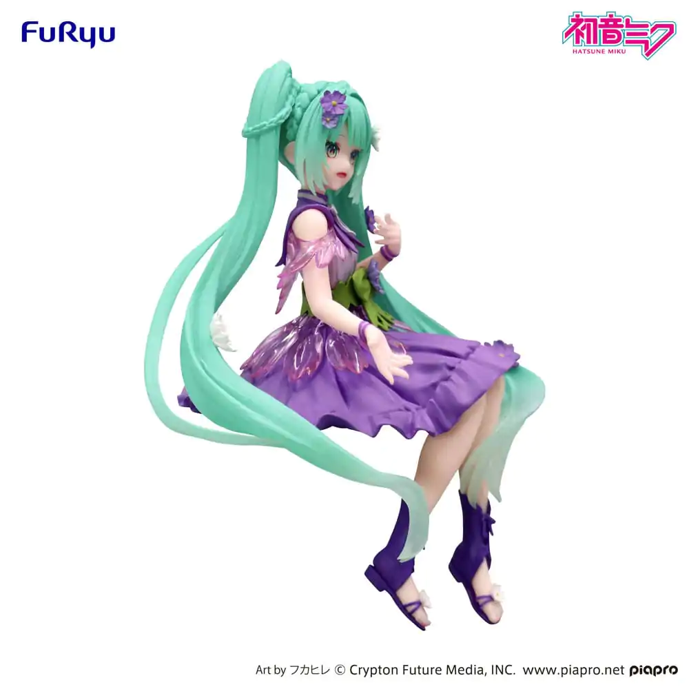 Hatsune Miku Noodle Stopper Flower Fairy Cosmos Purple Color Ver. PVC szobor figura 14 cm termékfotó