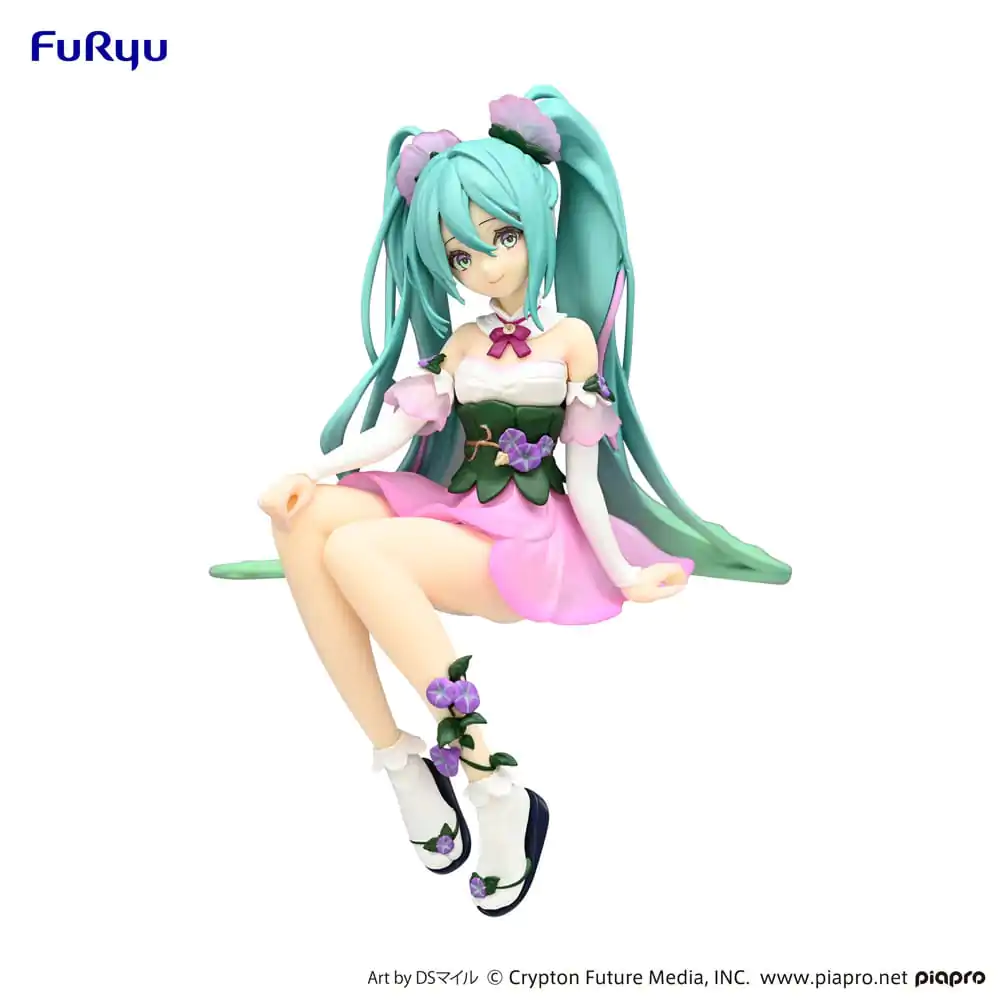 Hatsune Miku Noodle Stopper Flower Fairy Morning Glory Pink Color Ver. PVC szobor figura 14 cm termékfotó