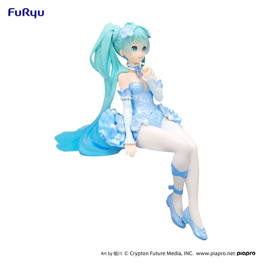 Hatsune Miku Noodle Stopper Flower Fairy Nemophila Pail Blue Color Ver. PVC szobor figura 15 cm termékfotó