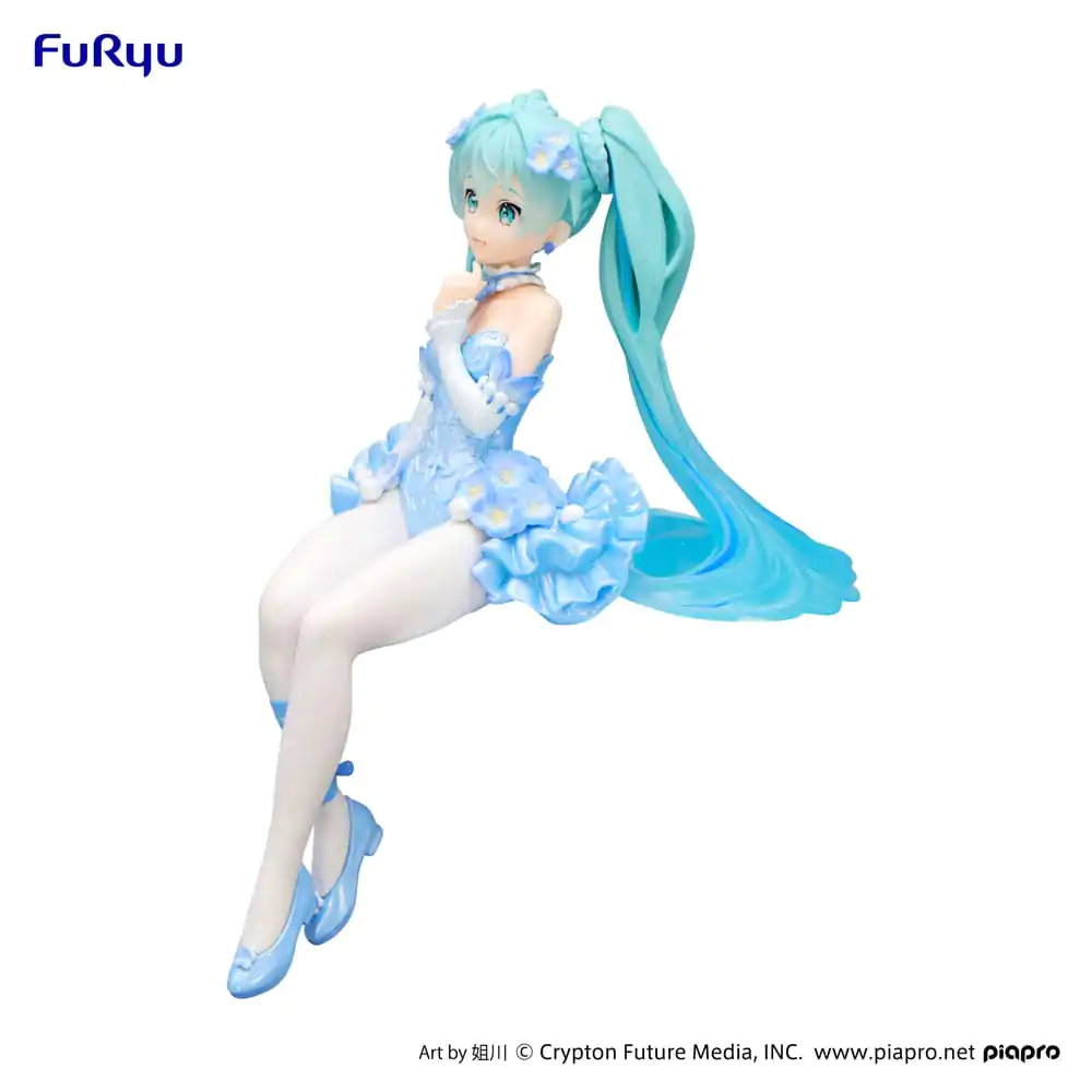 Hatsune Miku Noodle Stopper Flower Fairy Nemophila Pail Blue Color Ver. PVC szobor figura 15 cm termékfotó