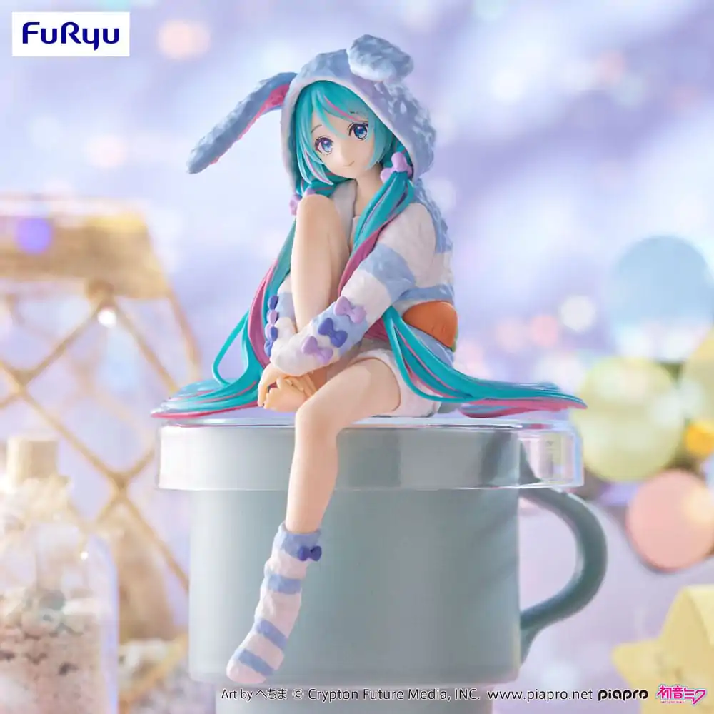 Hatsune Miku Noodle Stopper Hatsune Miku Rabbit Ear Hood Pajama Blue Color Ver. PVC szobor figura 14 cm termékfotó