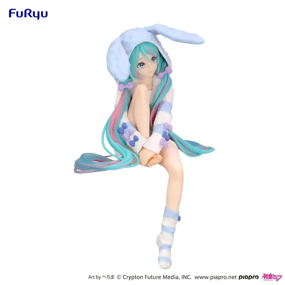 Hatsune Miku Noodle Stopper Hatsune Miku Rabbit Ear Hood Pajama Blue Color Ver. PVC szobor figura 14 cm termékfotó