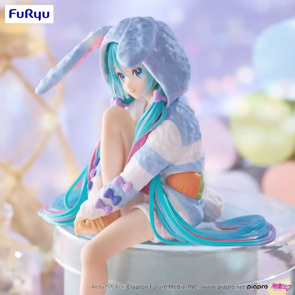 Hatsune Miku Noodle Stopper Hatsune Miku Rabbit Ear Hood Pajama Blue Color Ver. PVC szobor figura 14 cm termékfotó