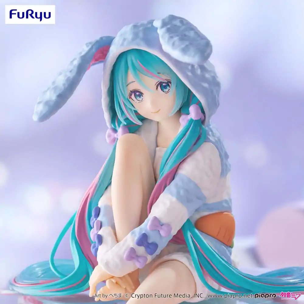 Hatsune Miku Noodle Stopper Hatsune Miku Rabbit Ear Hood Pajama Blue Color Ver. PVC szobor figura 14 cm termékfotó