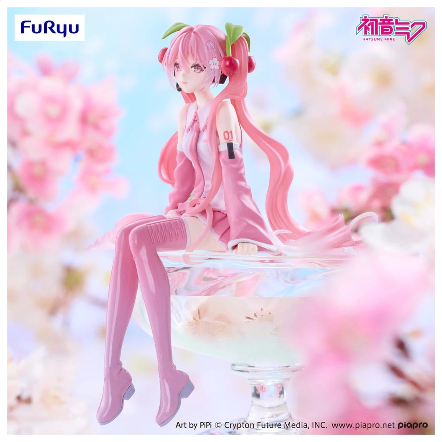 Hatsune Miku Noodle Stopper PVC figura Sakura Miku 2026 Smile Ver. 14 cm termékfotó