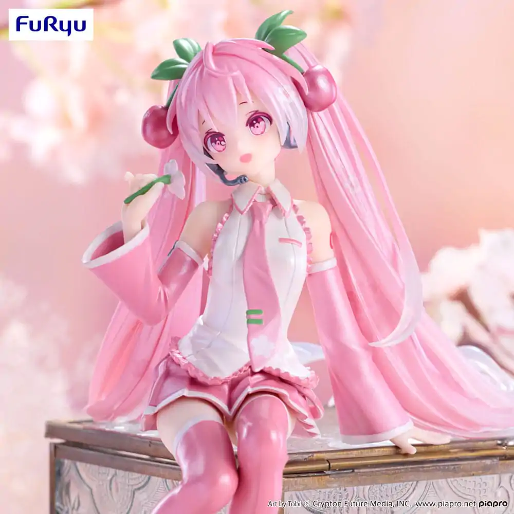 Hatsune Miku Noodle Stopper Sakura Miku 2024 Pearl Color Ver. PVC szobor figura 15 cm termékfotó