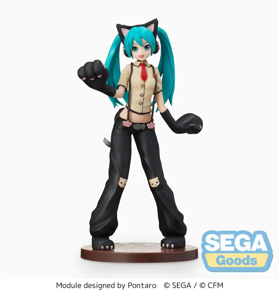 Hatsune Miku Project DIVA Arcade Future Tone SPM Hatsune Miku Kitty Cat PVC szobor figura 23 cm termékfotó