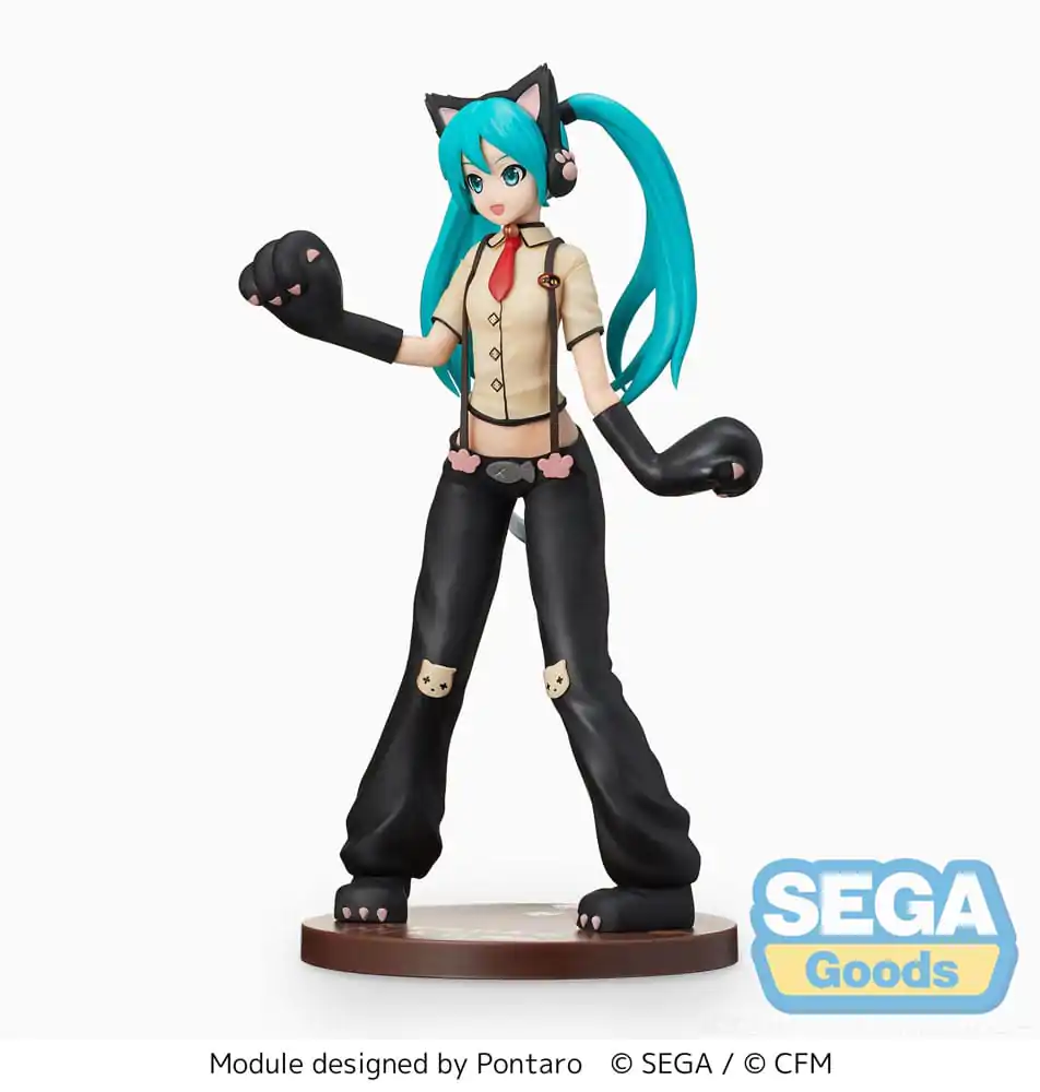 Hatsune Miku Project DIVA Arcade Future Tone SPM Hatsune Miku Kitty Cat PVC szobor figura 23 cm termékfotó