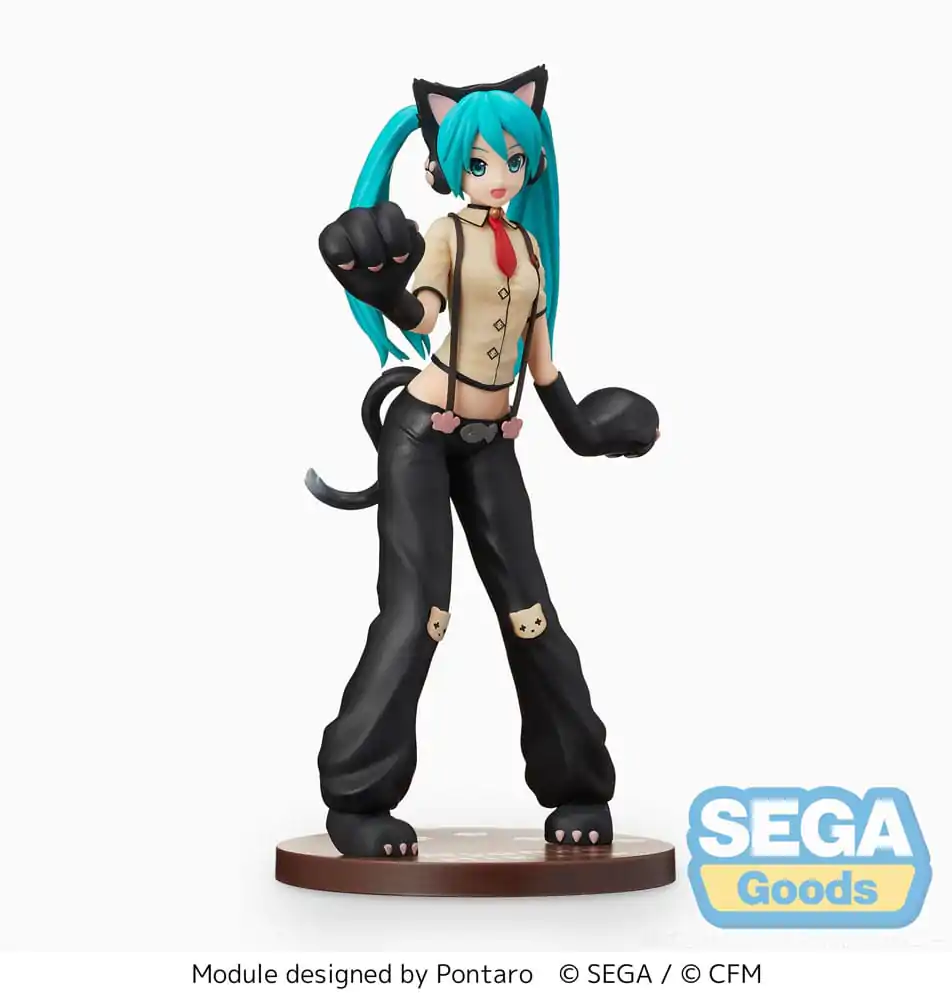 Hatsune Miku Project DIVA Arcade Future Tone SPM Hatsune Miku Kitty Cat PVC szobor figura 23 cm termékfotó