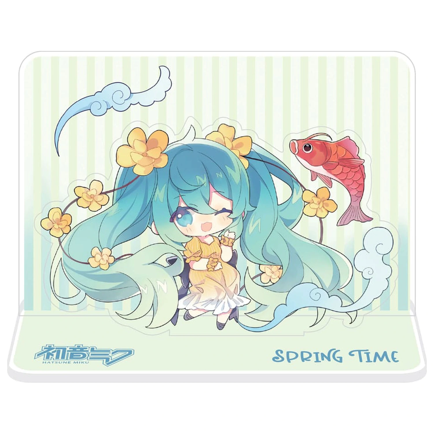 Hatsune Miku Standee Hatsune Miku Spring Time Chibi Miku with Koi Acrylic figura 11 cm  termékfotó