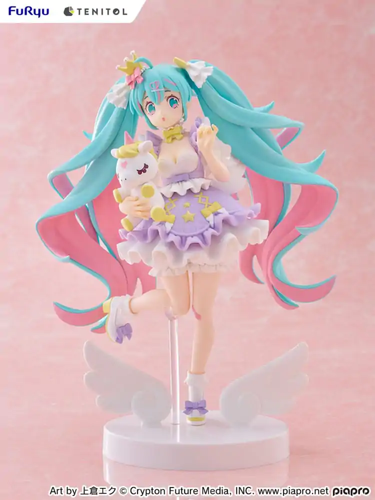 Hatsune Miku Tenitol Hatsune Miku Yumekawa Princess Lavender Ver. PVC szobor figura 21 cm termékfotó