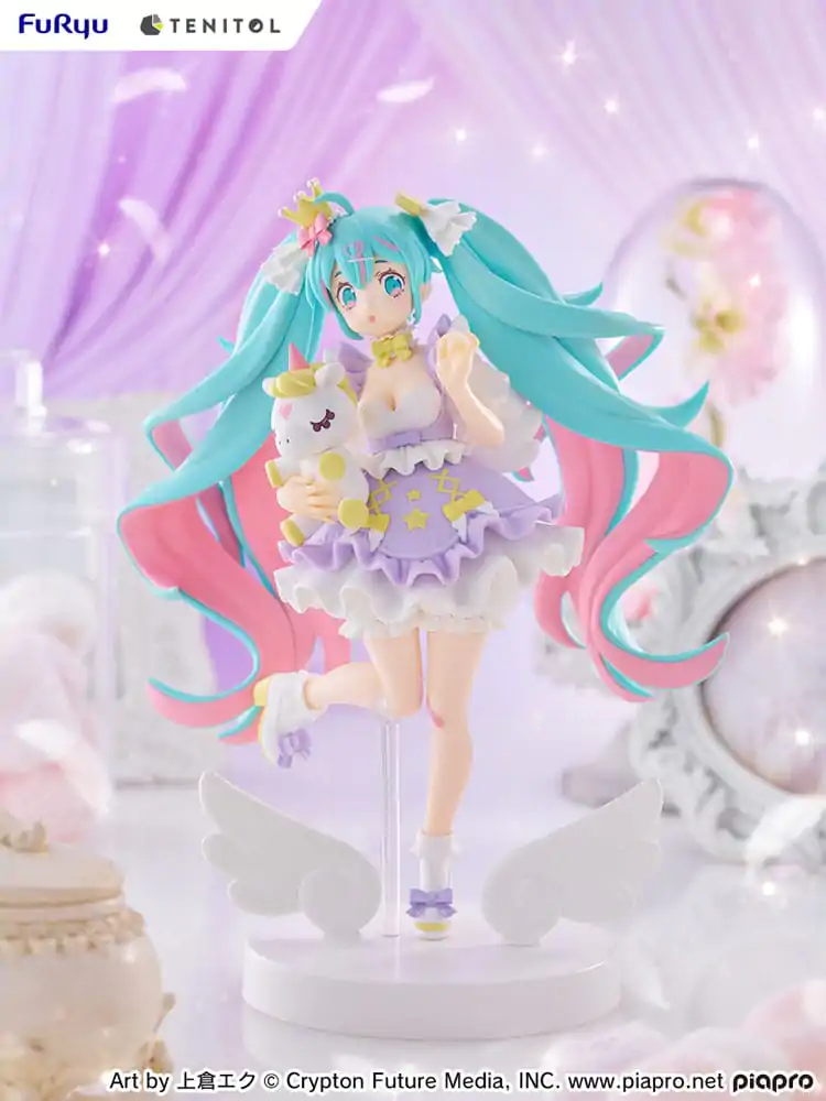 Hatsune Miku Tenitol Hatsune Miku Yumekawa Princess Lavender Ver. PVC szobor figura 21 cm termékfotó