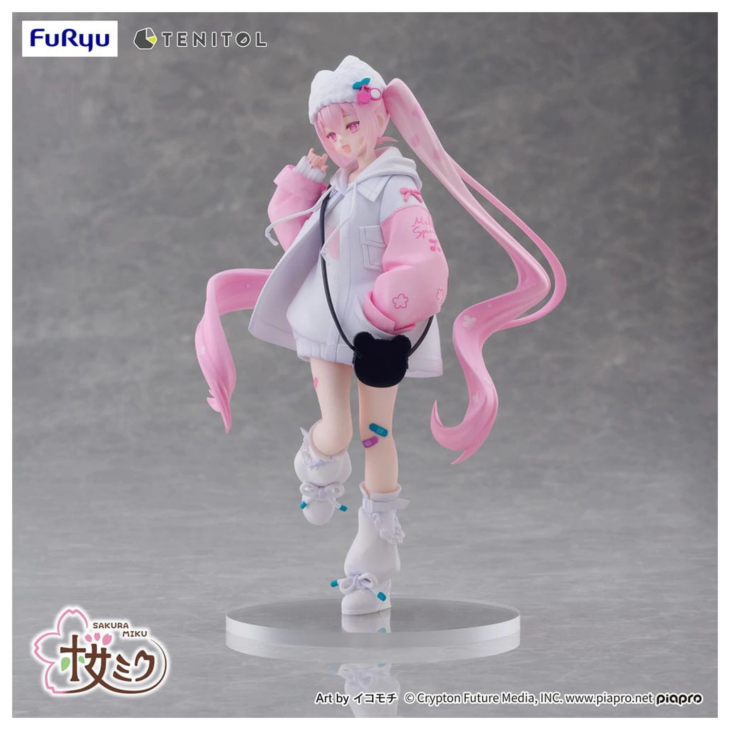 Hatsune Miku Tenitol Sakura Miku Cool style [petit] PVC szobor figura 19 cm  termékfotó