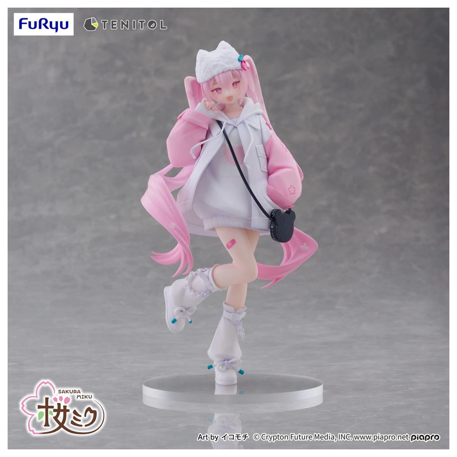 Hatsune Miku Tenitol Sakura Miku Cool style [petit] PVC szobor figura 19 cm  termékfotó