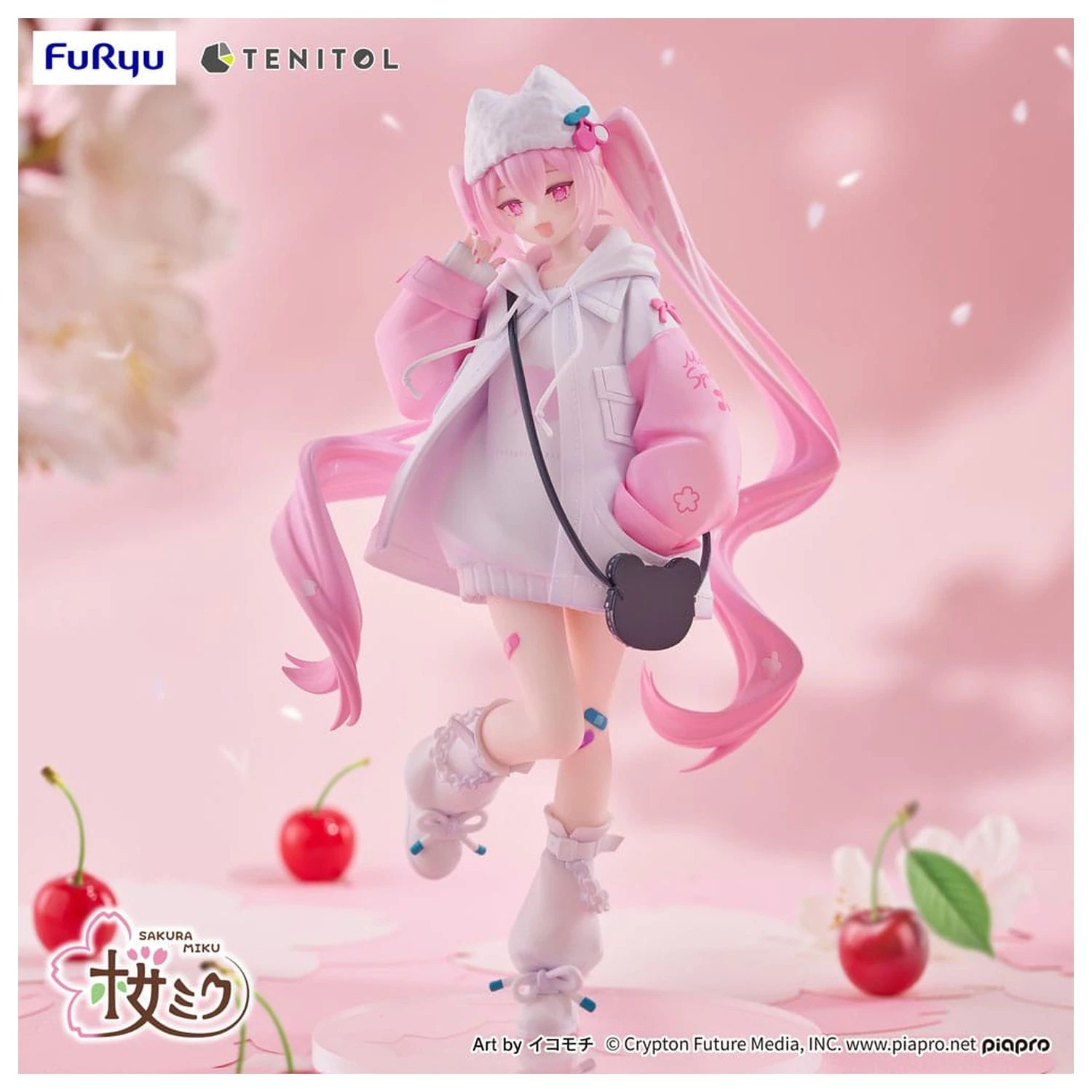 Hatsune Miku Tenitol Sakura Miku Cool style [petit] PVC szobor figura 19 cm  termékfotó