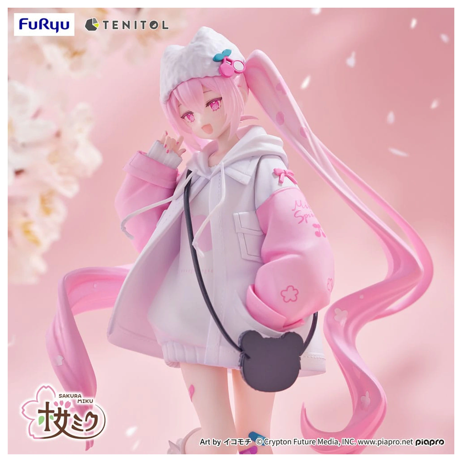 Hatsune Miku Tenitol Sakura Miku Cool style [petit] PVC szobor figura 19 cm  termékfotó