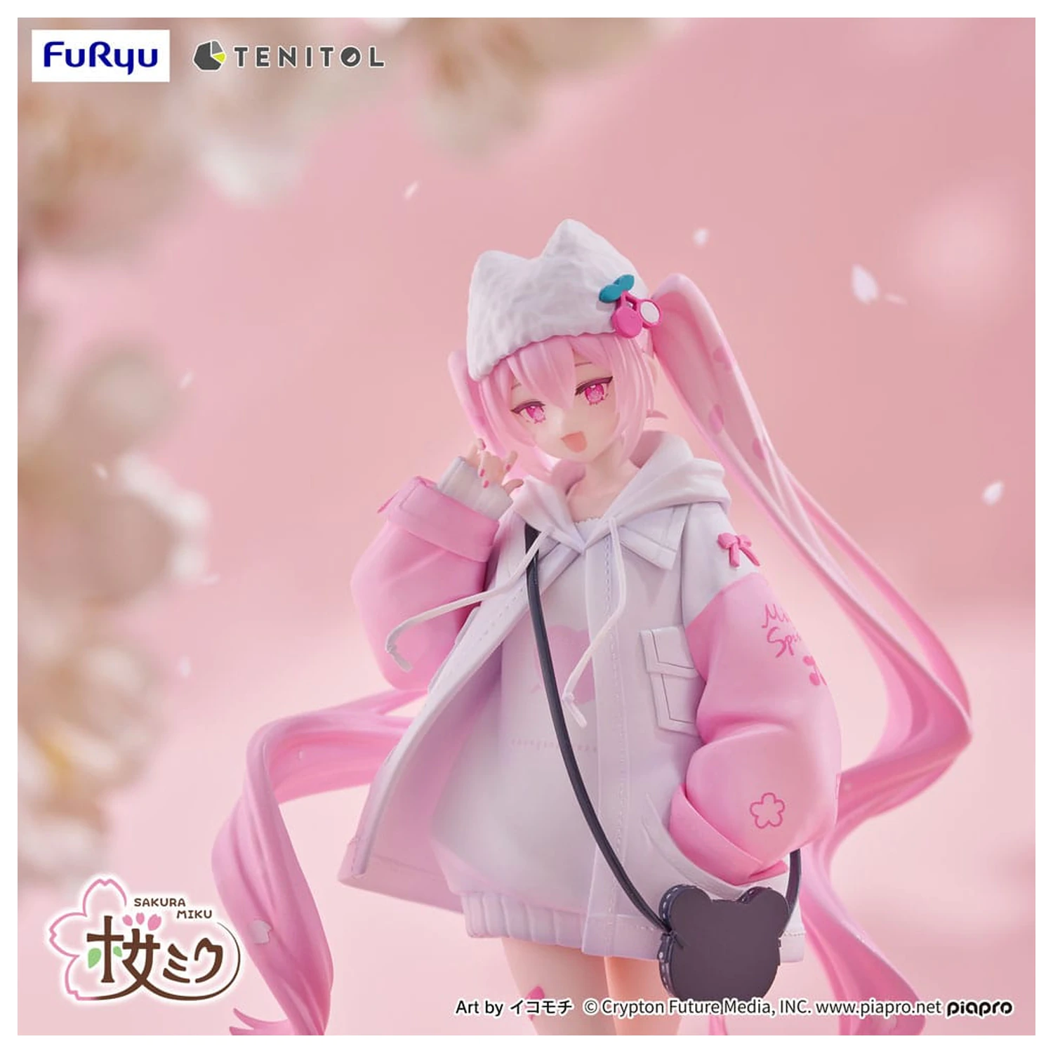 Hatsune Miku Tenitol Sakura Miku Cool style [petit] PVC szobor figura 19 cm  termékfotó