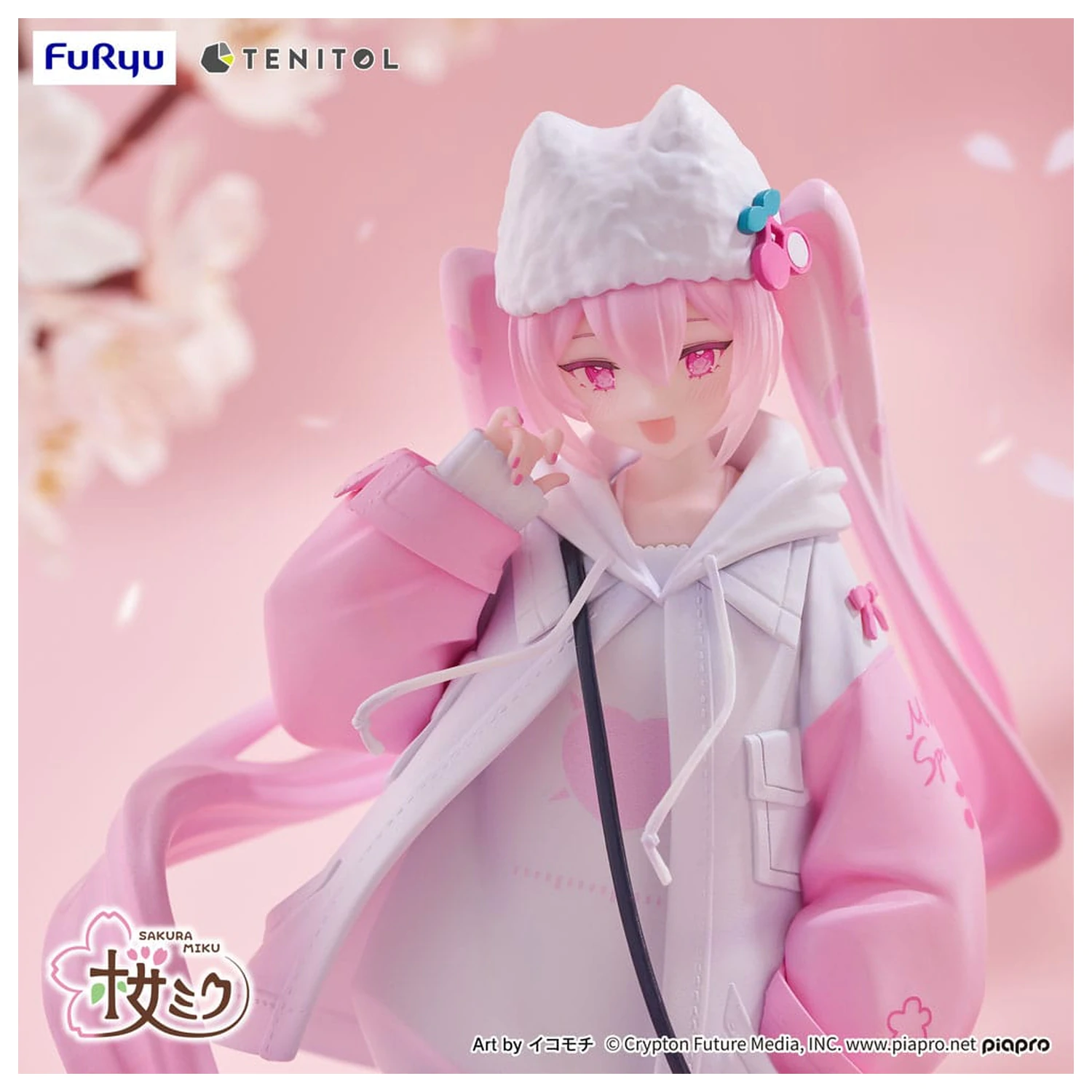 Hatsune Miku Tenitol Sakura Miku Cool style [petit] PVC szobor figura 19 cm  termékfotó