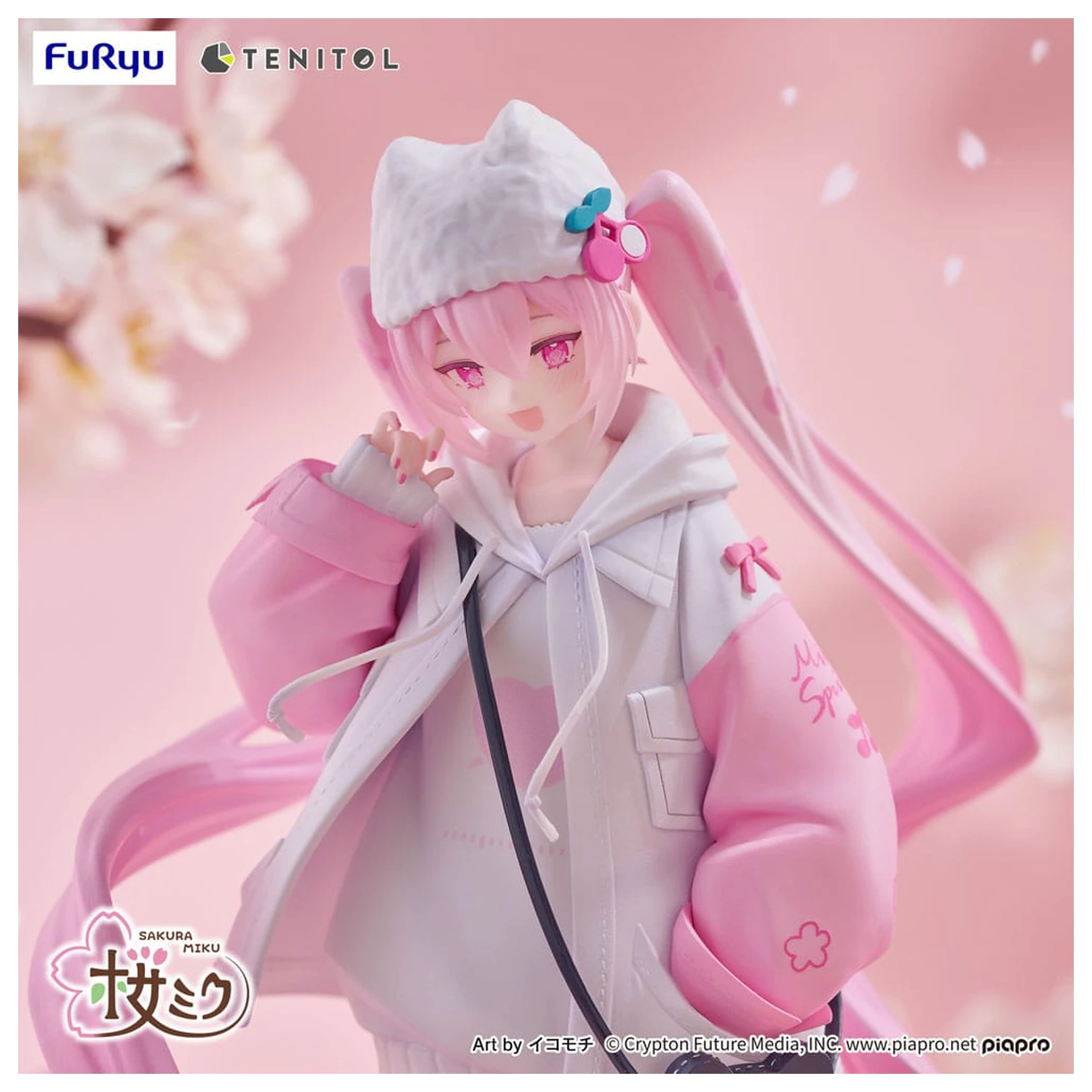 Hatsune Miku Tenitol Sakura Miku Cool style [petit] PVC szobor figura 19 cm  termékfotó