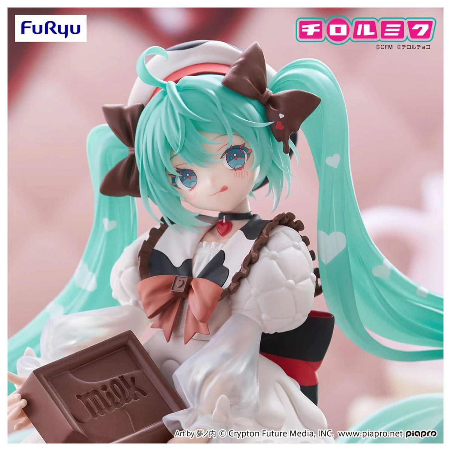 Hatsune Miku x Tirol Choco Trio-Try-iT Hatsune Miku Milk Ver. PVC szobor figura 18 cm  termékfotó