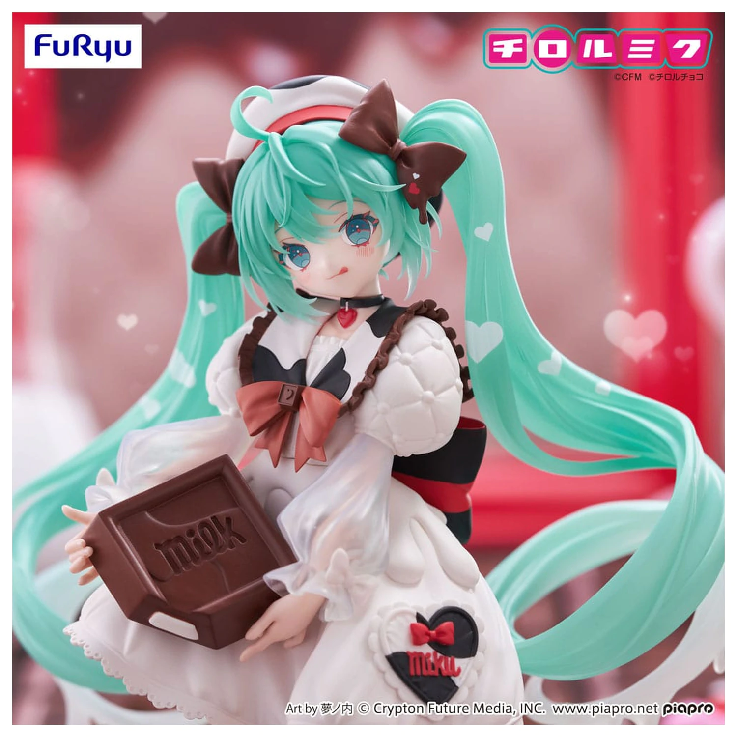 Hatsune Miku x Tirol Choco Trio-Try-iT Hatsune Miku Milk Ver. PVC szobor figura 18 cm  termékfotó