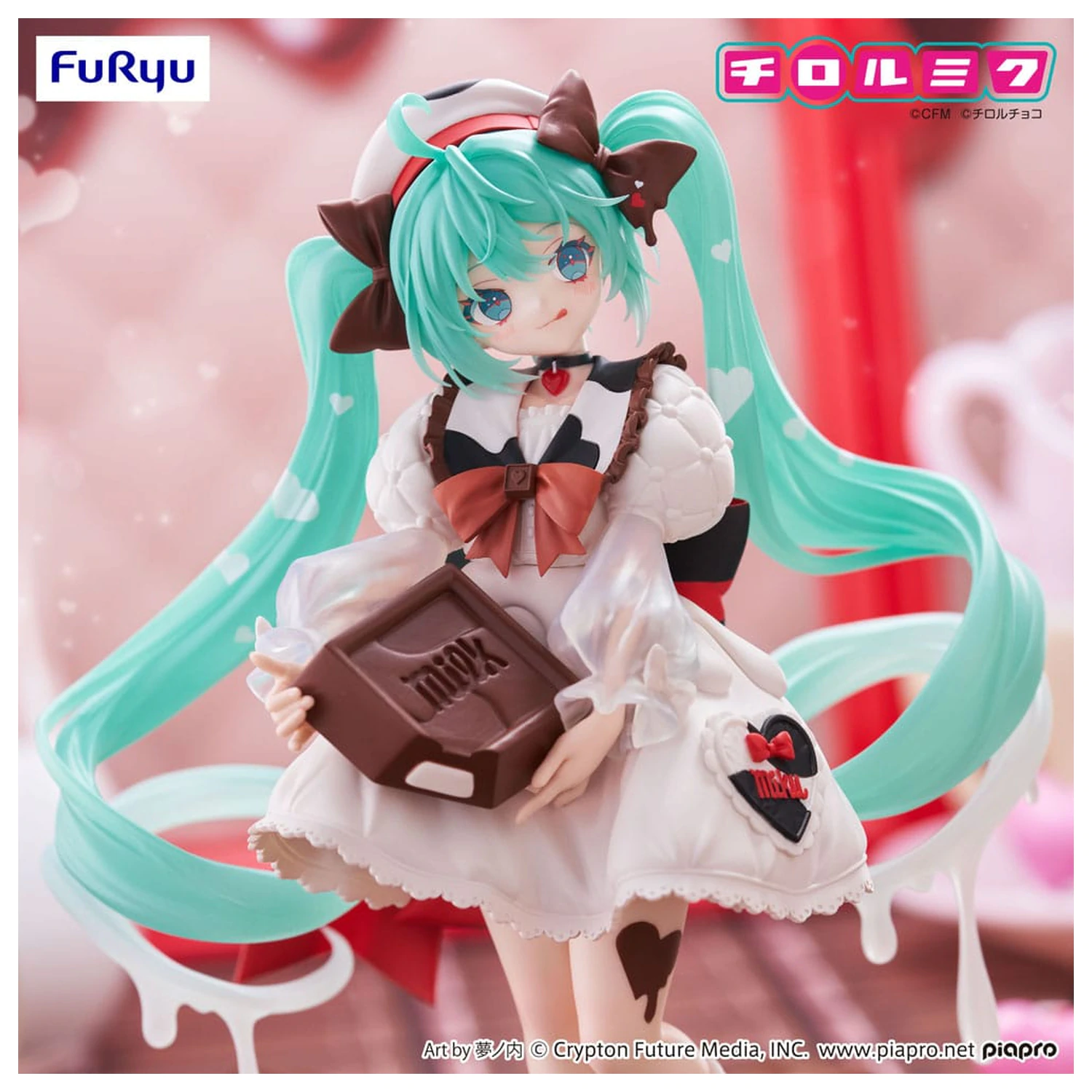 Hatsune Miku x Tirol Choco Trio-Try-iT Hatsune Miku Milk Ver. PVC szobor figura 18 cm  termékfotó