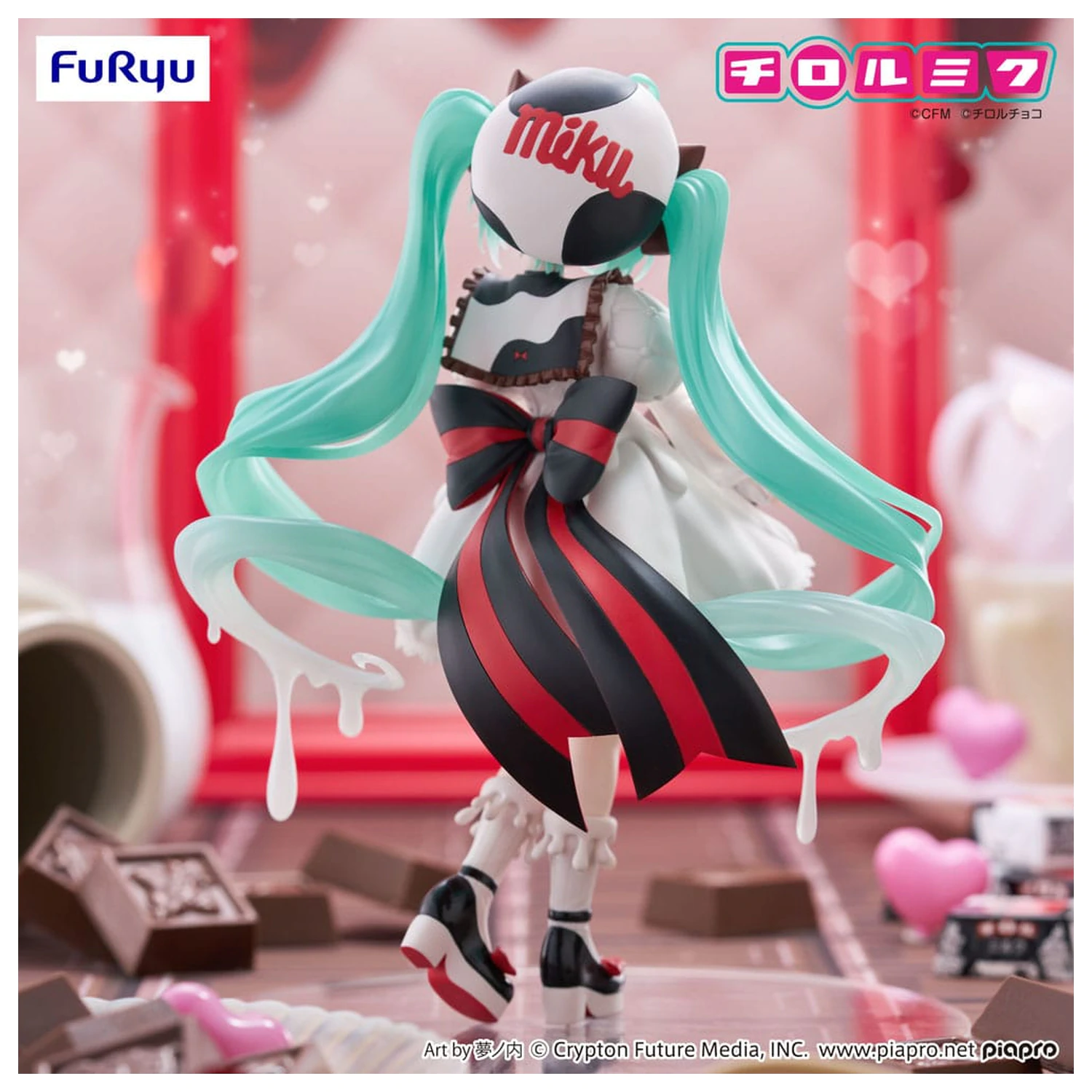 Hatsune Miku x Tirol Choco Trio-Try-iT Hatsune Miku Milk Ver. PVC szobor figura 18 cm  termékfotó
