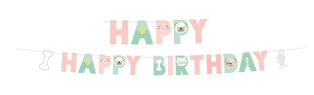 Háziállatok Happy Birthday felirat 180 cm termékfotó