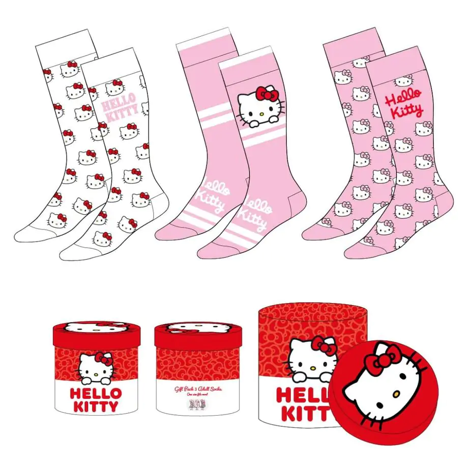 Hello Kitty 3 db-os felnőtt zokni csomag termékfotó