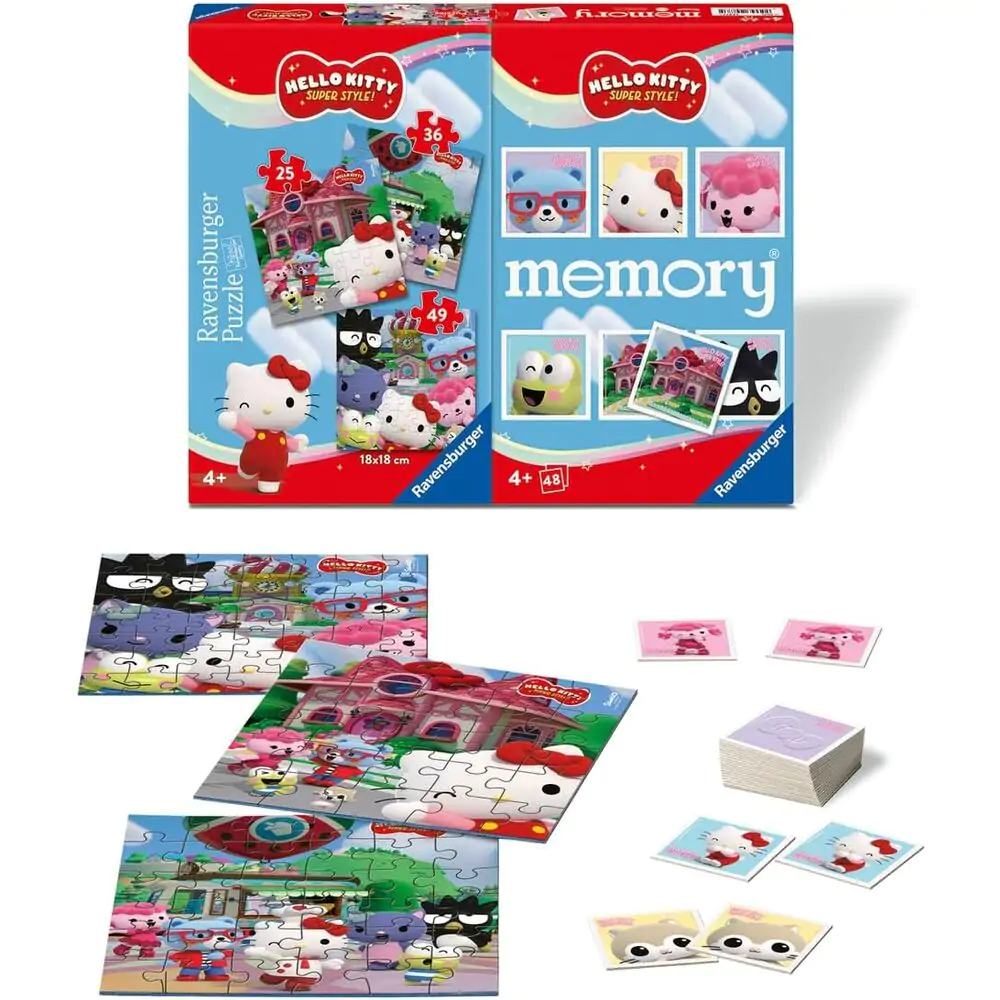 Hello Kitty 3 puzzle és memóriajáték csomag termékfotó