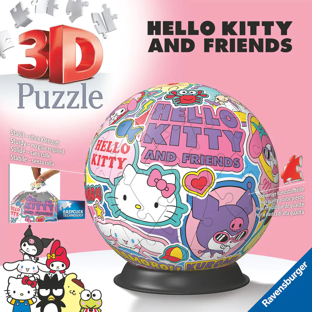 Hello Kitty 3D puzzle 72db-os termékfotó