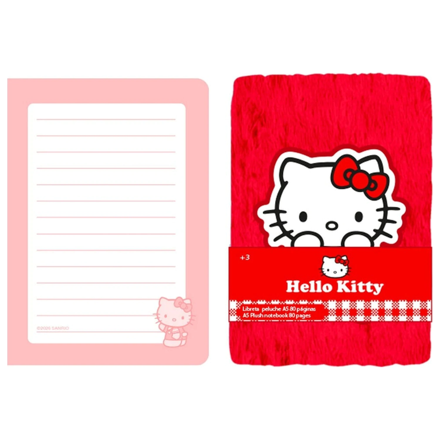 Hello Kitty A5 plüss jegyzetfüzet termékfotó