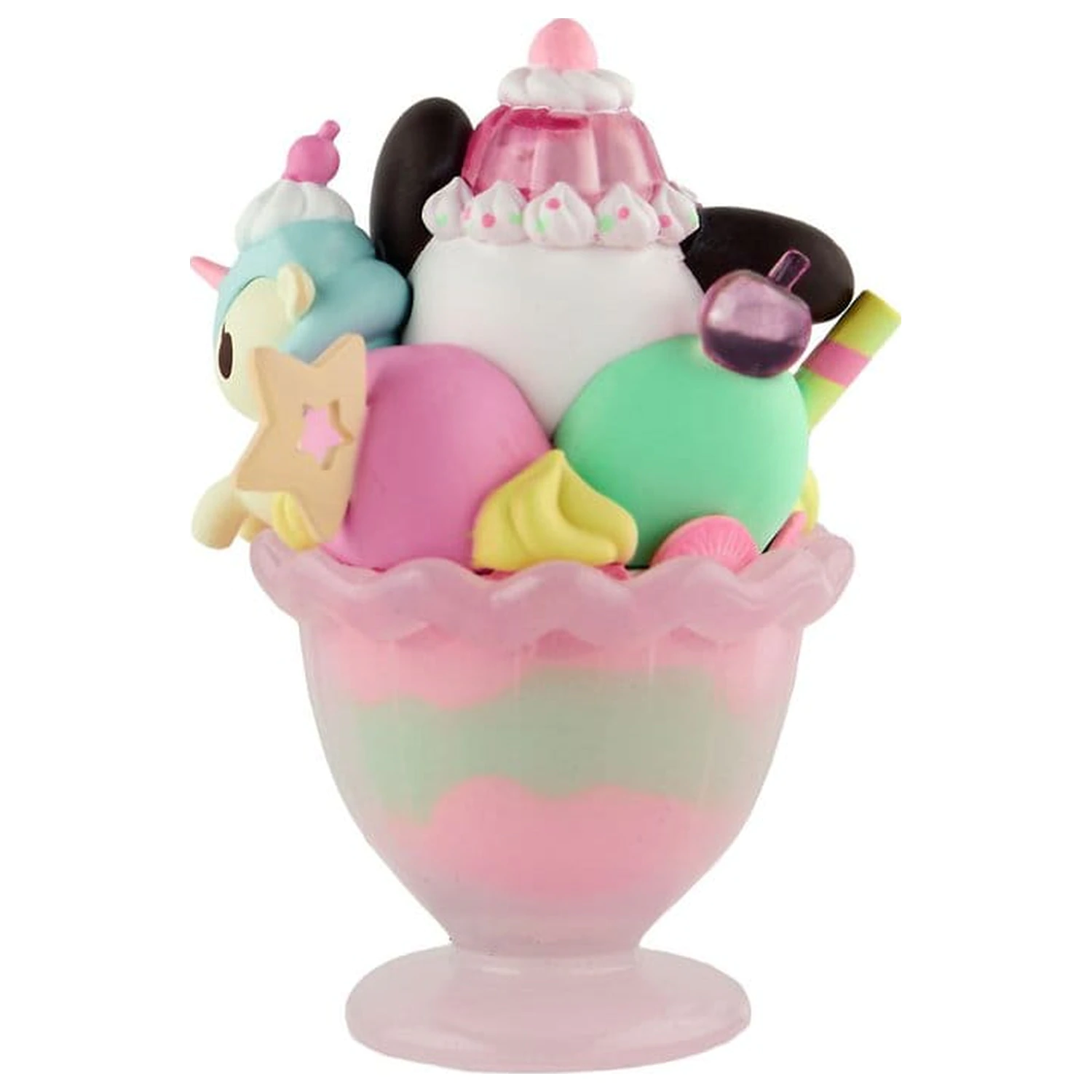Hello Kitty & Friends Window Box figura Fast Food Pochacco Pink Unicorn Sundae 9 cm termékfotó