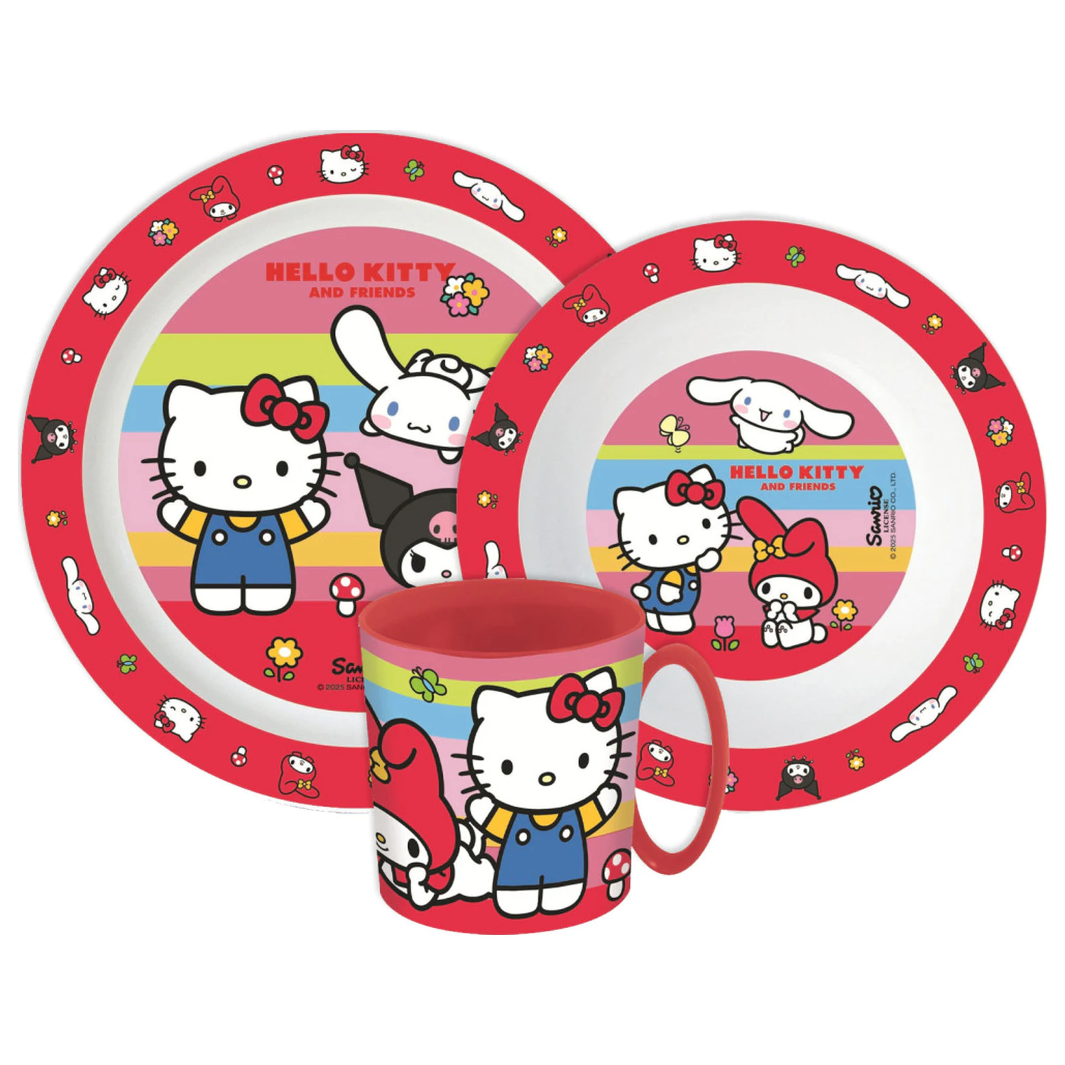 Hello Kitty And Friends étkészlet, micro műanyag szett bögrével  termékfotó