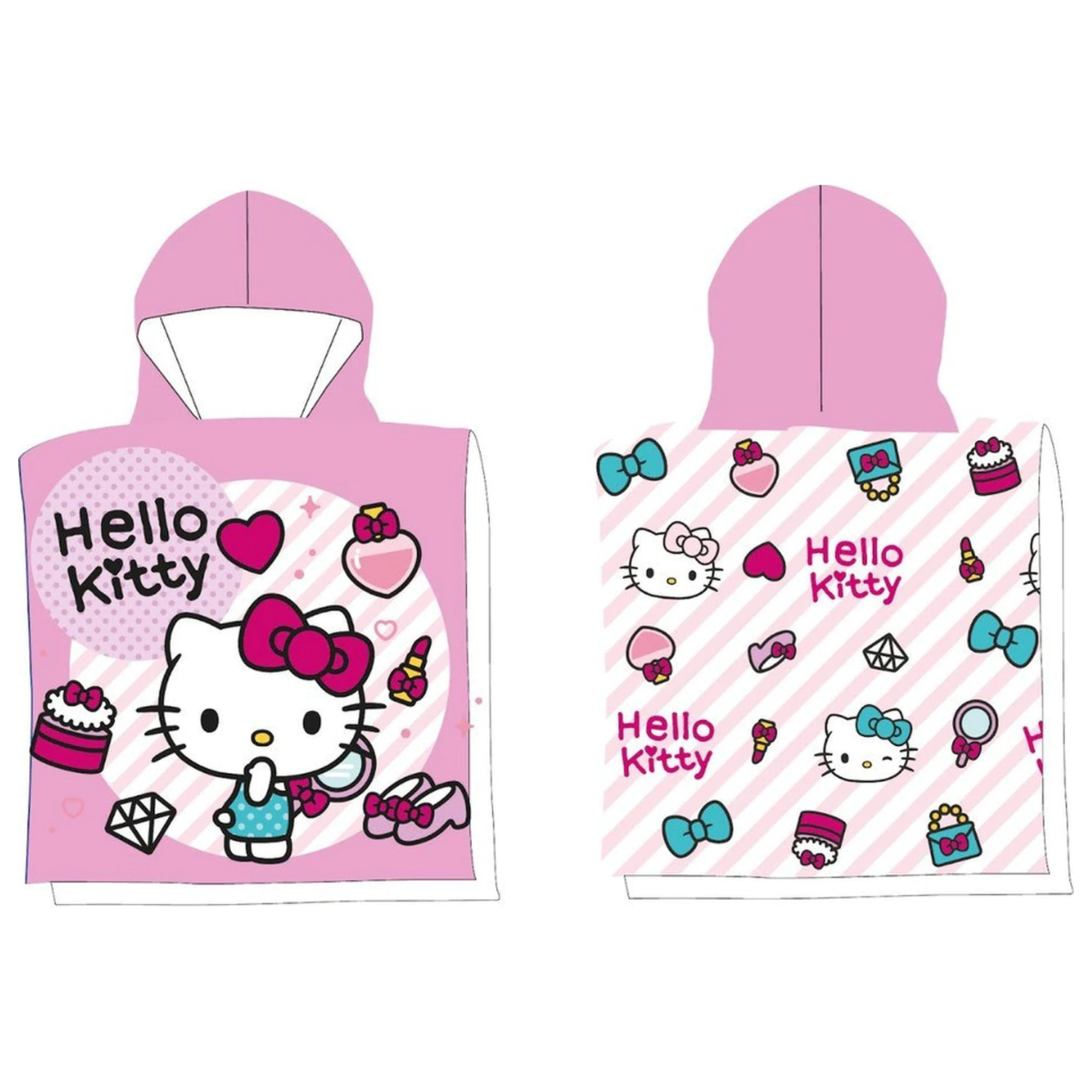 Hello Kitty Fashion strand törölköző poncsó 50x100 cm termékfotó
