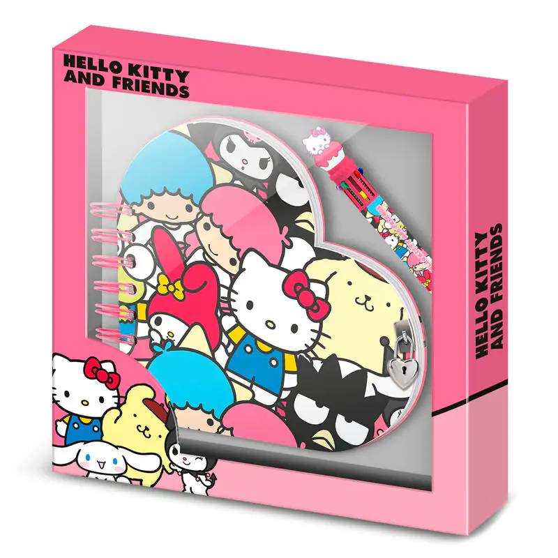 Hello Kitty Friends diary + pen set termékfotó